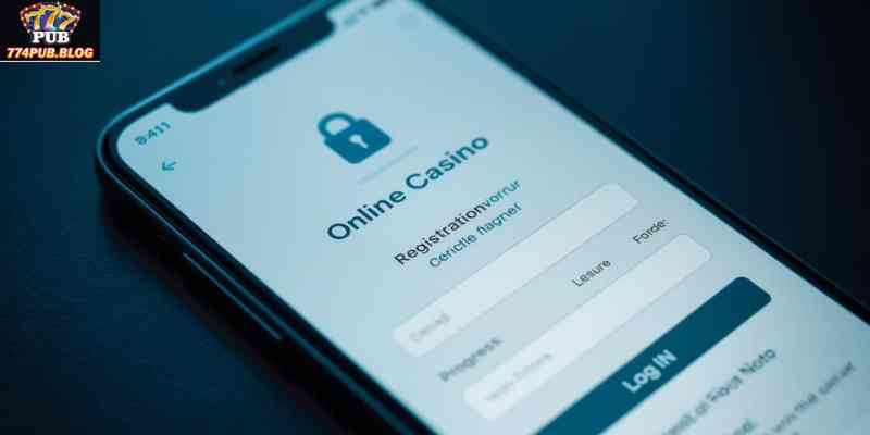 Secure online casino registration process on mobile device