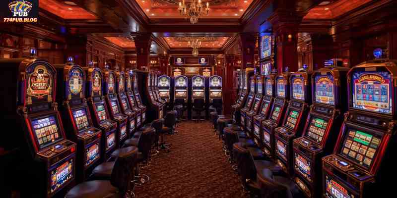 vintage casino with classic slots machines